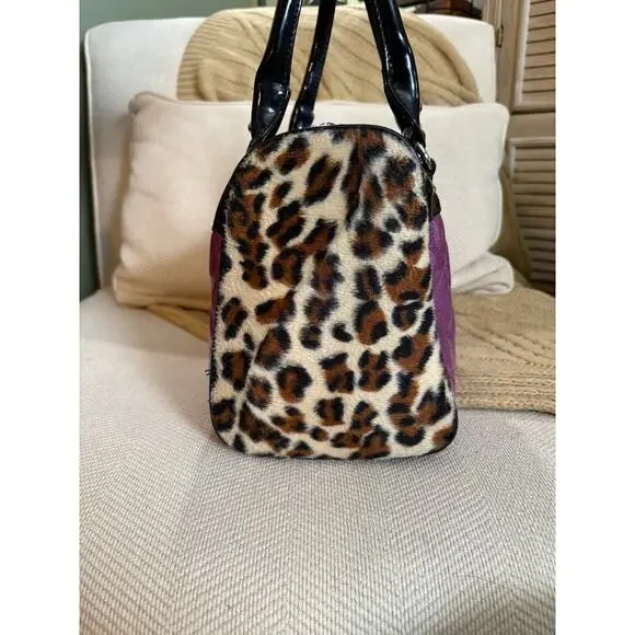 Lux de Ville Atomic Tote Poisonous Purple w/ Leopard - Picture 3 of 11